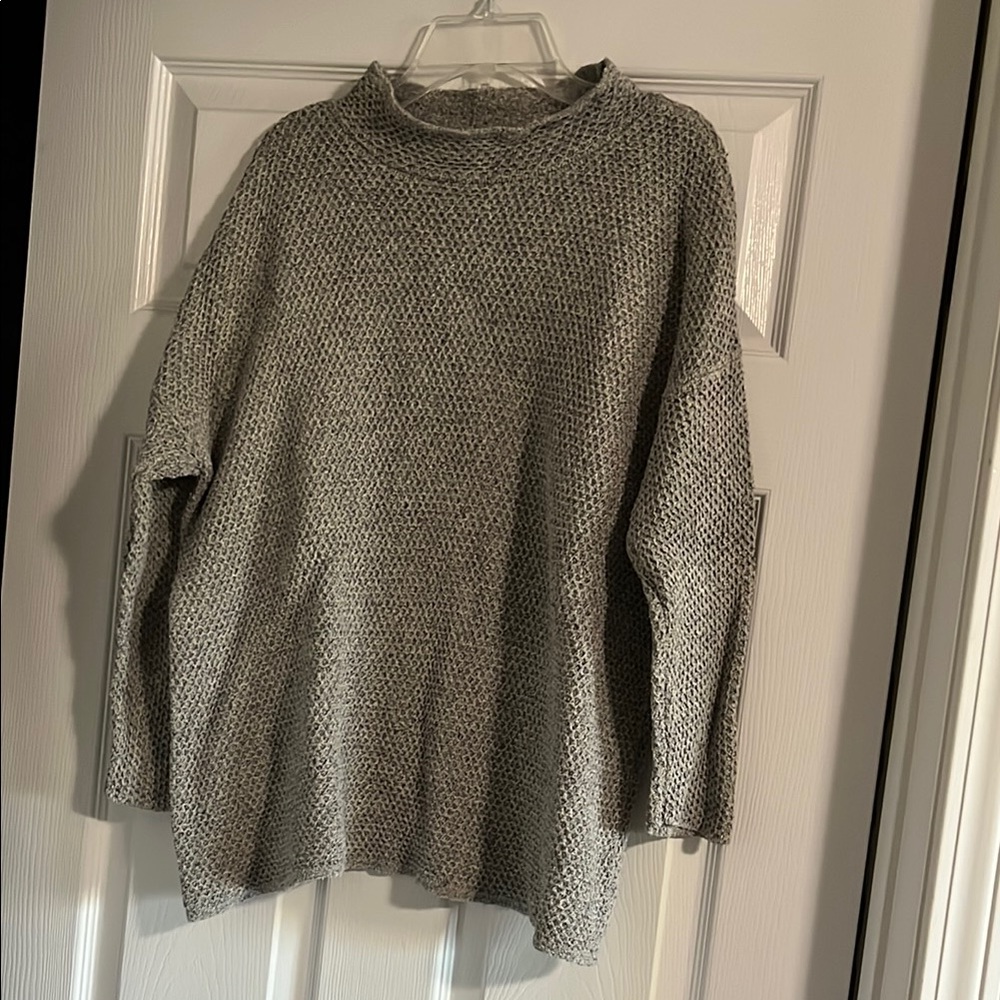 Eileen Fisher Funnel Neck Speckled Pullover Sweater
